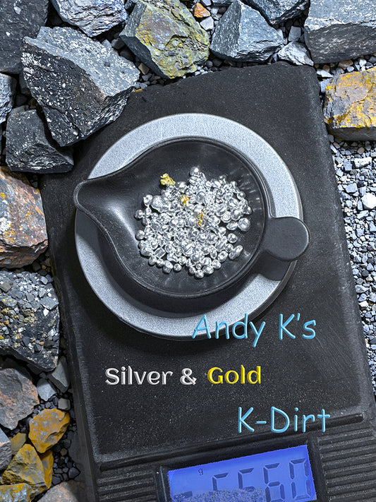 Andy K's Silver and Gold Pay-Dirt 5 Grams Silver Plus Added Gold!